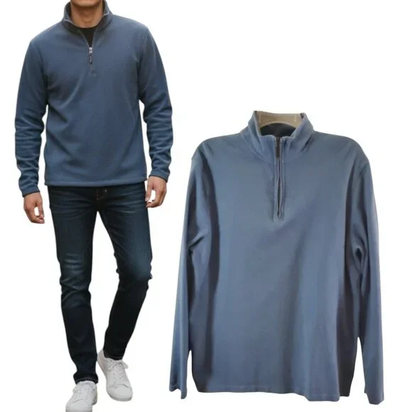 J. Crew Mercantile Men’s ¼ Zip Cotton Pullover Top – Size Large