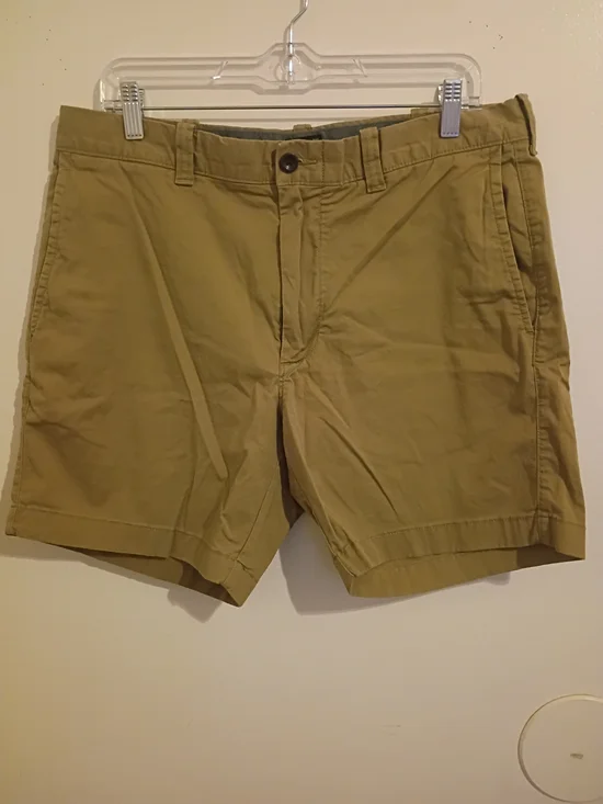 J. Crew Men's Tan Flat Front Chino Shorts‎ Sz 35