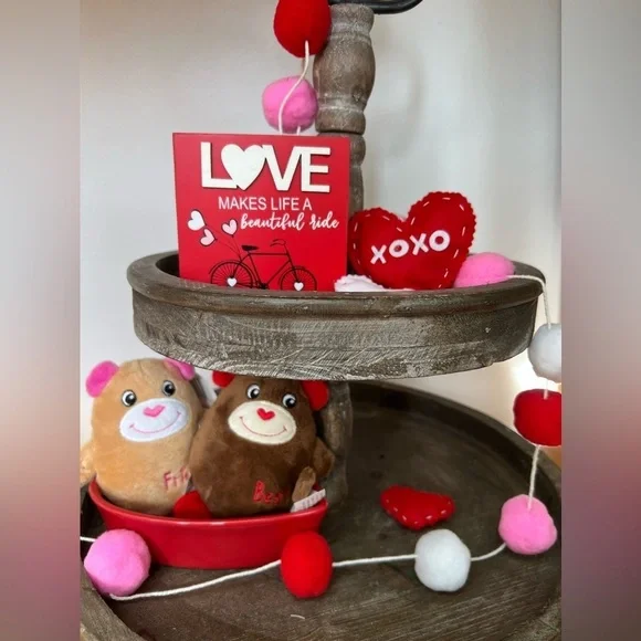 Lot of New Valentines Tiered Tray Valentines Decor