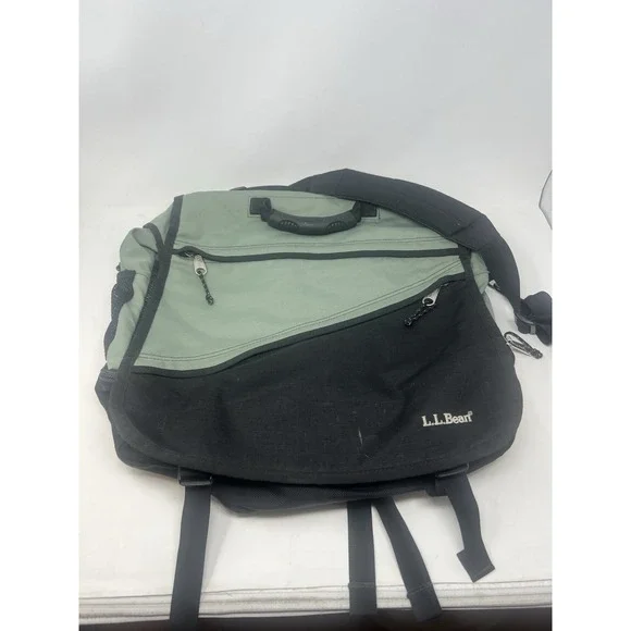 LL Bean Messenger Bag Backpack Carry On Computer‎ Green Convertible