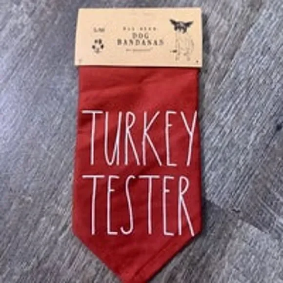 Rae Dunn Turkey Tester Pet Bandana-Size S/M