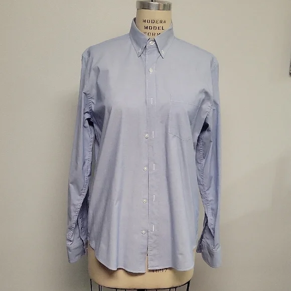 J. Crew Light Blue Flex Washed Slim Casual Button Down Shirt, Size M