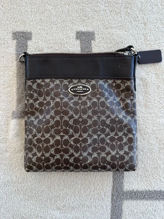 Coac Brown Signature Canvas Messenger Bag
