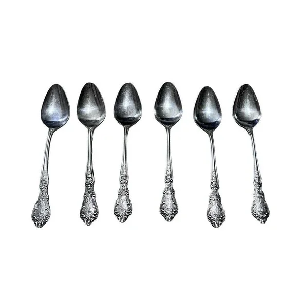 Vintage Pose Stainless 6 Place/Oval Soup Spoons Flatware JAPAN