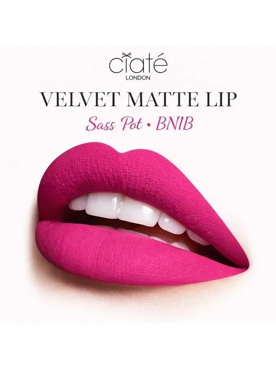 Ciaté London Liquid Velvet Matte Lipstick Sass Pot Pink BNIB Full