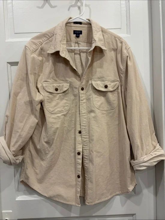 J. Crew Light Beige Corduroy Utility Shirt