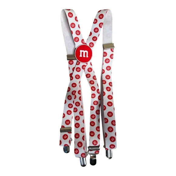 M&M’s White Red Suspenders Adjustable
