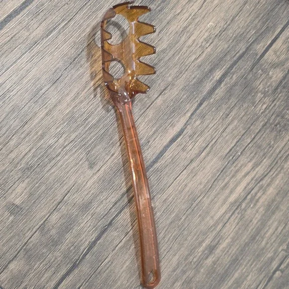 Vintage Robinson Knife Co UltraTemp Spaghetti Server Pasta‎ Fork Amber Brown USA