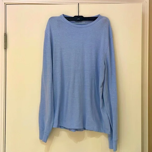EUC, m, J. Crew, long sleeve tee, light‎ blue