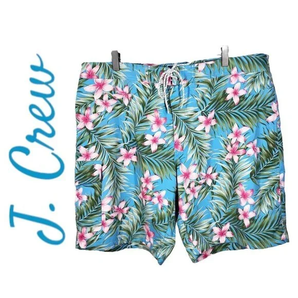 J. CREW Hawaiian Print Board Shorts Swim Trunks Men's‎ Size 38