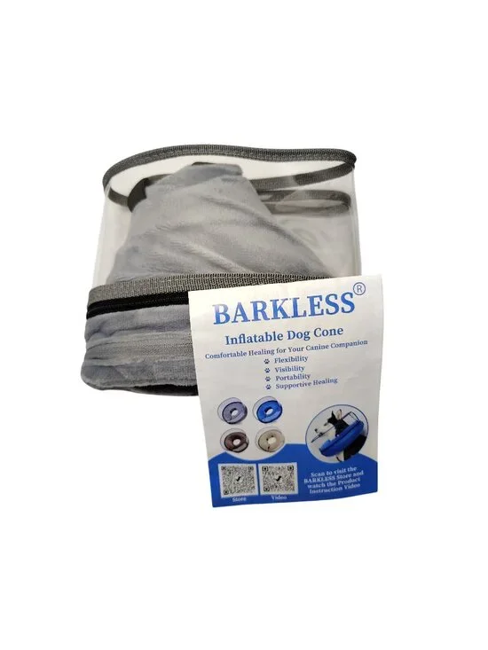 Barkless Inflatable Dog Recovery Cone Collar Comfortable Neck Wear