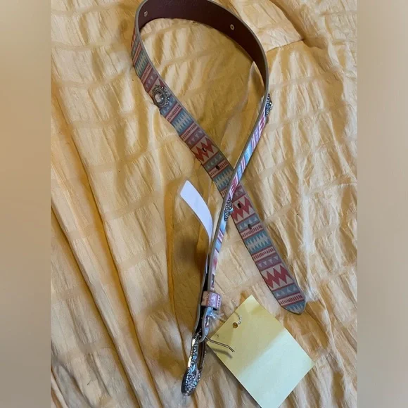 NWTS‎ Angel Ranch Western Belt Aztec Cowgirl Rodeo size 26 Kids 10 12 14 16