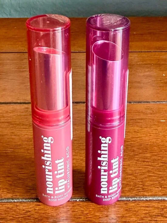 NEW 2-Pc Lip Tint ROSE MAUVE & DEEP BERRY Bath & Body Works
