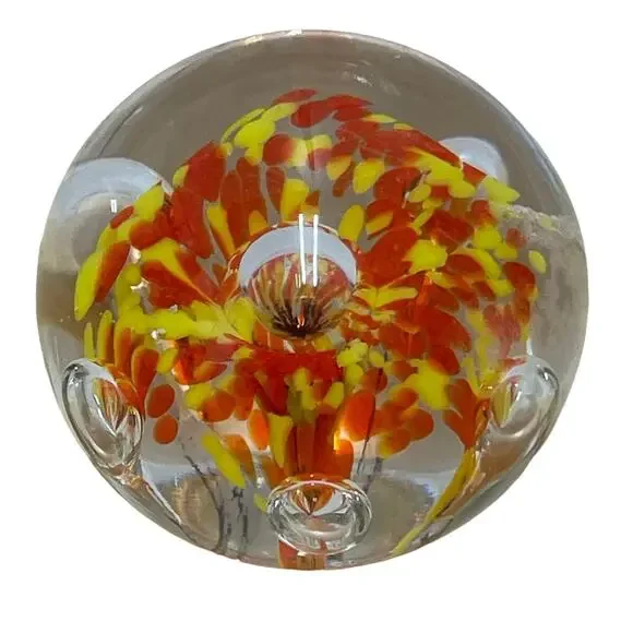 Vintage Zimmerman Hand Blown Paperweight Signed Z on Bottom Great Condition