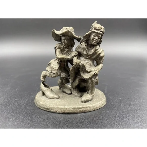 Vintage 1973 International Pewter‎ F. Robert Drury Children Playing Dress Up
