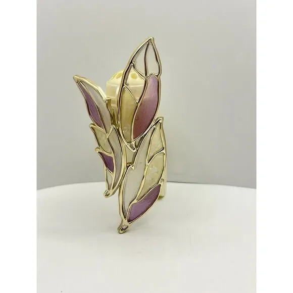Bath & Body Works Purple White Stained Glass Pearl Leaf Light Plugin Wallflower