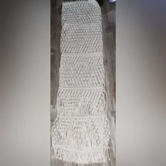 NEW OPALHOUSE MACRAME table runner 15 x 104