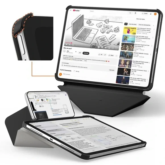 MOFT Dynamic Folio Case iPad Air 11 M4 M3 M2 5th 4th Gen 20+ Angles Gray Black