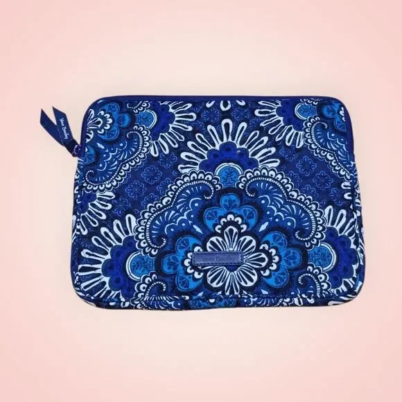 Vera Bradley Tablet Sleeve Blue Tapestry Universal Padded‎ Women's