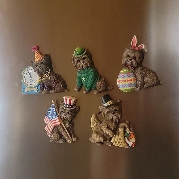 Holiday Yorkie Magnets