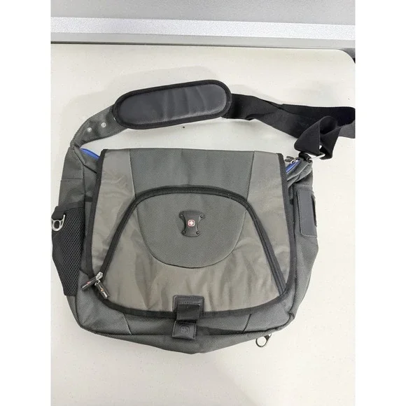 SwissGear Messenger Bag Gray Tech Laptop Crossbody Shoulder