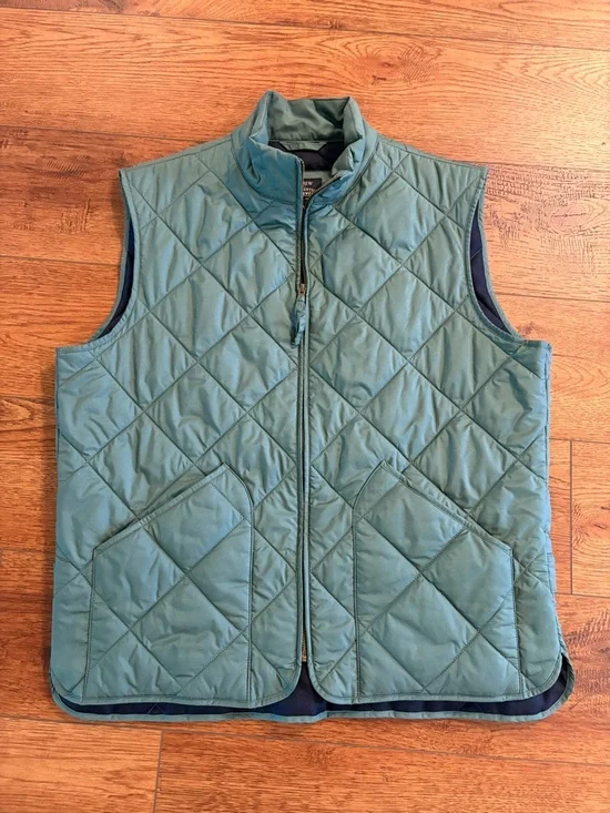 J.Crew Re-Imagined Quilted Vest Large Green