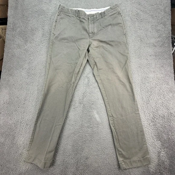J.Crew Essential 770 Chino Pants Mens 36x34 Olive Green Straight Fit Cotton