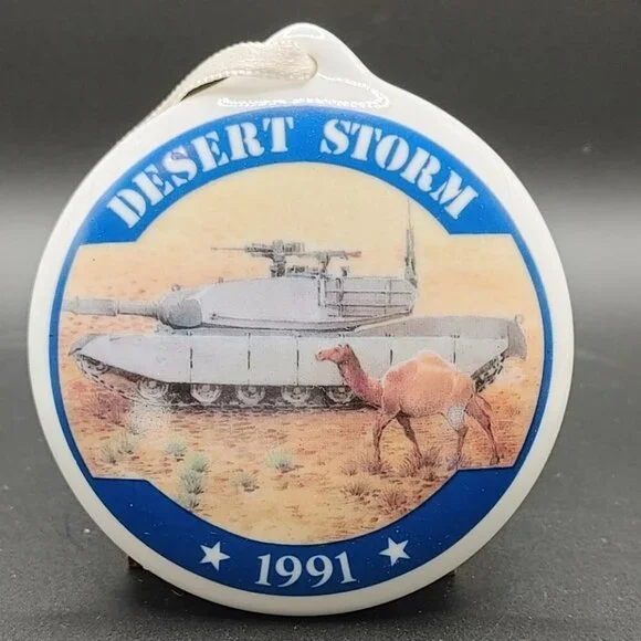 1991 Desert Storm Keepsake Medallion American Greetings Ceramic Tank