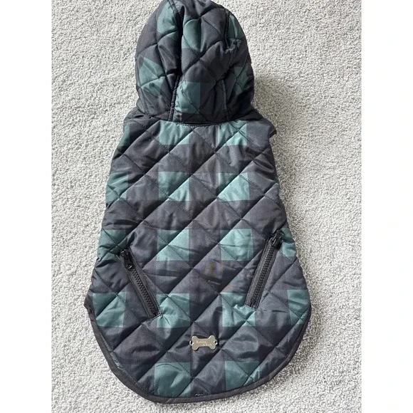 Barkley & Finn Dog‎ Winter Vest Adjustable Chest (21-22in) Plaid M Green-Tartan