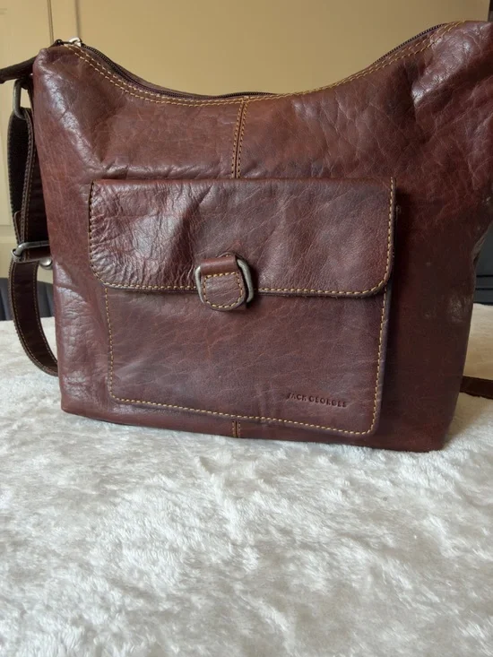 Jack Georges Voyager cross body Messenger Bag | Unisex Bag | Buffalo Leather