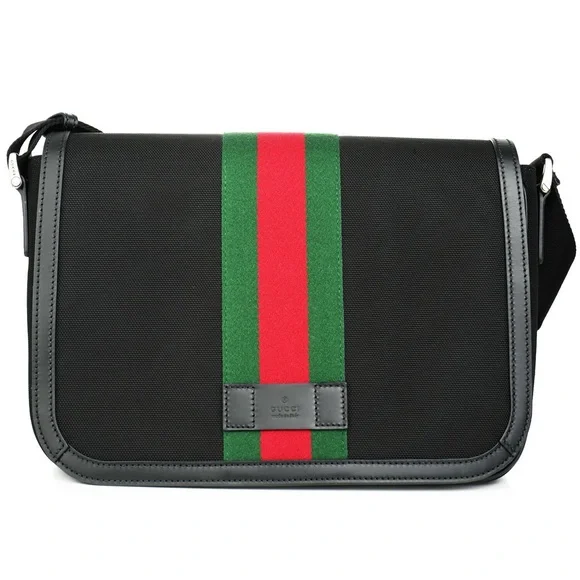 🖤 AUTHENTIC GUCCI Techno Canvas Web Messenger Bag – Black 🖤