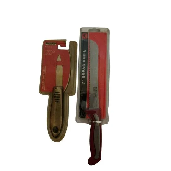 Royal Norfolk Bread Knife & Goodcook Paring Knife‎ Stainless Steel Set