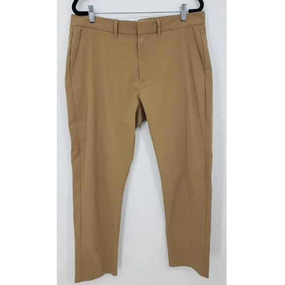 J. Crew Thompson Flex Pants Mens 33x30 Tan Khaki Tapered Chino Trousers Preppy