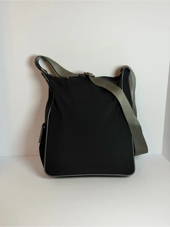 Prada Linea Rossa Sport Black Nylon Messenger Bag 2000s