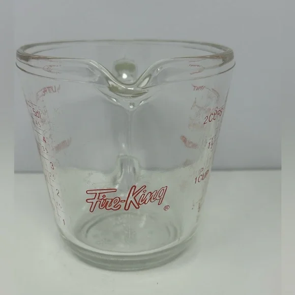 VTG Fire-King #498 Anchor Hocking 2 Cup Pint Glass Measuring Cup D Handle USA