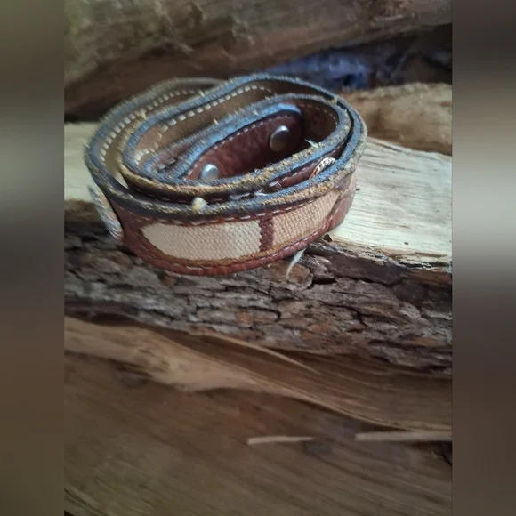 Source Unknown Brown and Tan Kids Belt