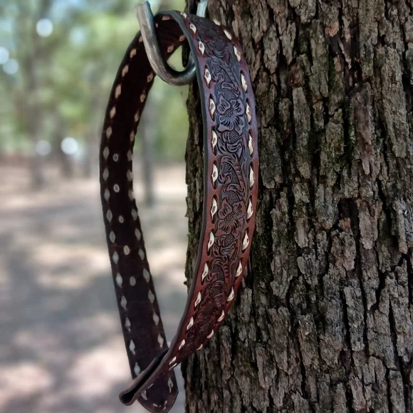 Tooled Leather Western Belt child