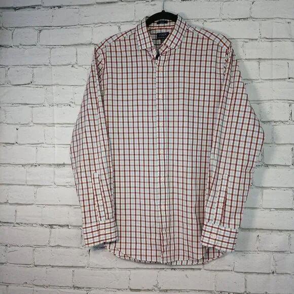 J. CREW FLEX FIT WRINKLE FREE LONG SLEEVE BUTTON DOWN MENS PLAID SHIRT MEDIUM