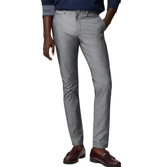 J.Crew Men's 484 Slim-fit tech Oxford Work Pant Black White Oxford Sz 31x32 NWT