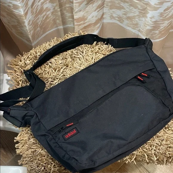Adidas Black and Red Messenger Bag