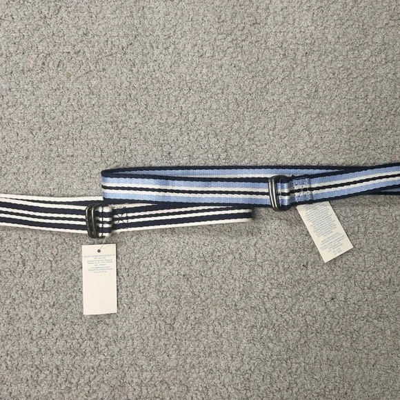 Polo Ralph Lauren Belts 2 Striped D-Ring OS Blue Toddler Preppy Nautical Baby