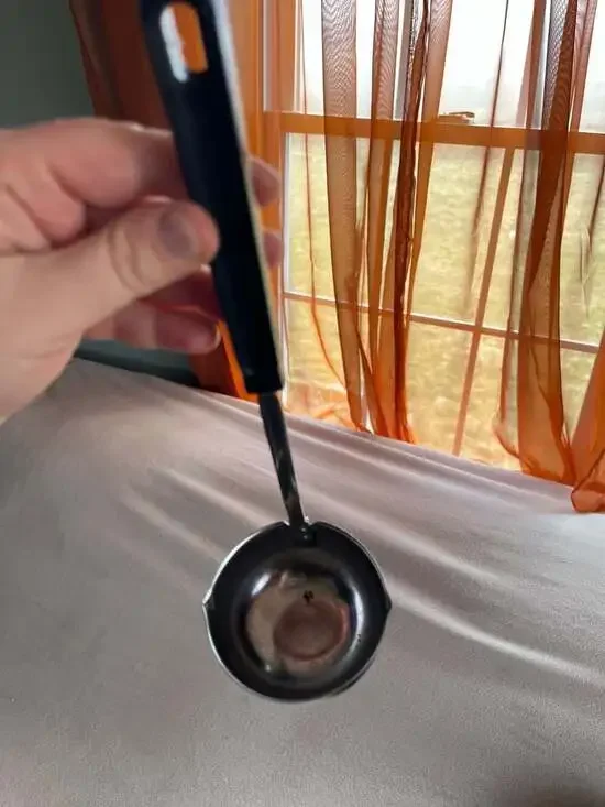 Vintage Ekco Stainless Steel Sauce Ladle with Black Plastic Handle and Pour Spou