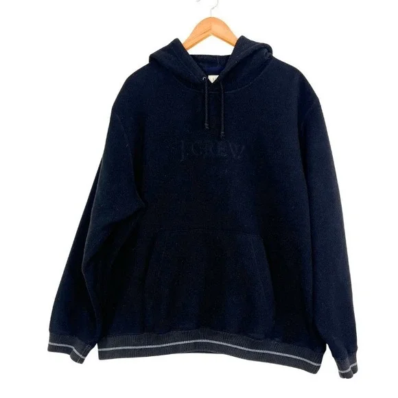 J.Crew Y2K Black Fleece Hoodie‎ Archive Minimal Pullover Men's L Streetwear