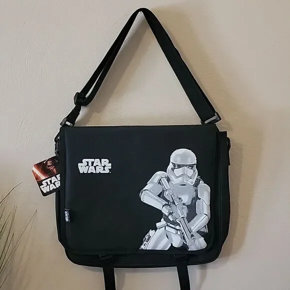 DISNEY STAR WARS BLACK STORM TROOPER MESSENGER BAG - NEW WITH TAGS
