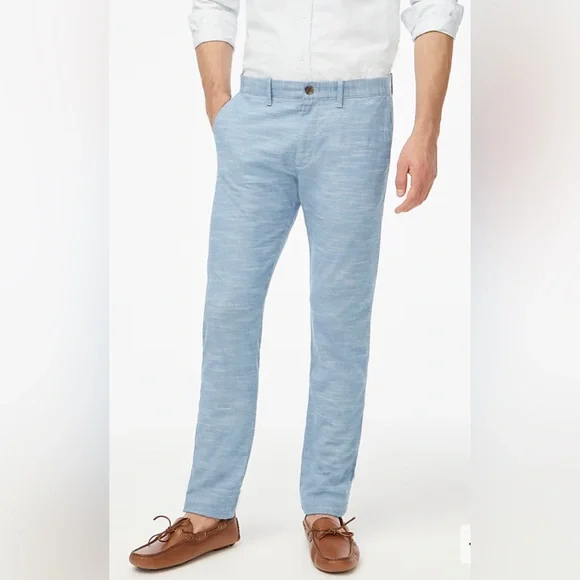 30x32 NWT J.Crew Chambray Slim-Fit Flex Chino Pant Style # BZ108 Stretch Blue