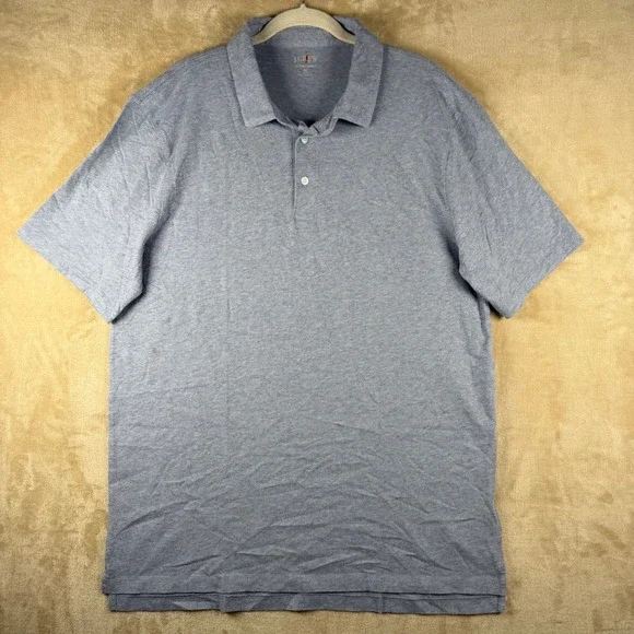 J.Crew Oarsman NWT Sueded Jersey Polo Shirt Mens XLT Blue Heather‎ Short Sleeve