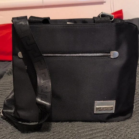 Authentic Versace Black Messenger Unisex Bag - Made In Italy