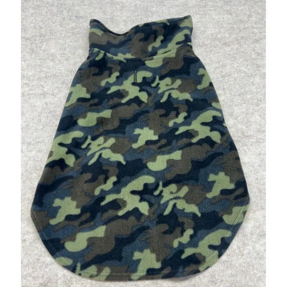 32 Degrees Heat Fleece Dog Vest Medium Green Camo Excellent Leash Hole Hook Loop