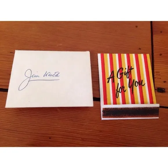 Vtg 1950s Hallmark Gift for You Card Striped Matchbook 1957 Army Navy Football