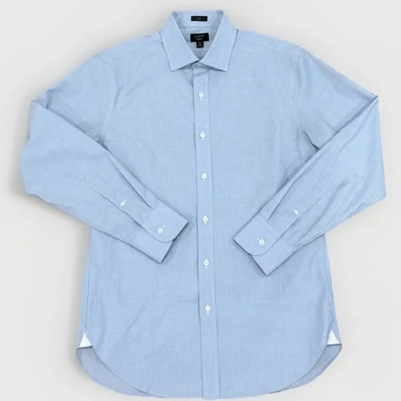 J.Crew Ludlow Shirt Mens Size 15.5 33 Blue Button Up Slim Cotton Blend